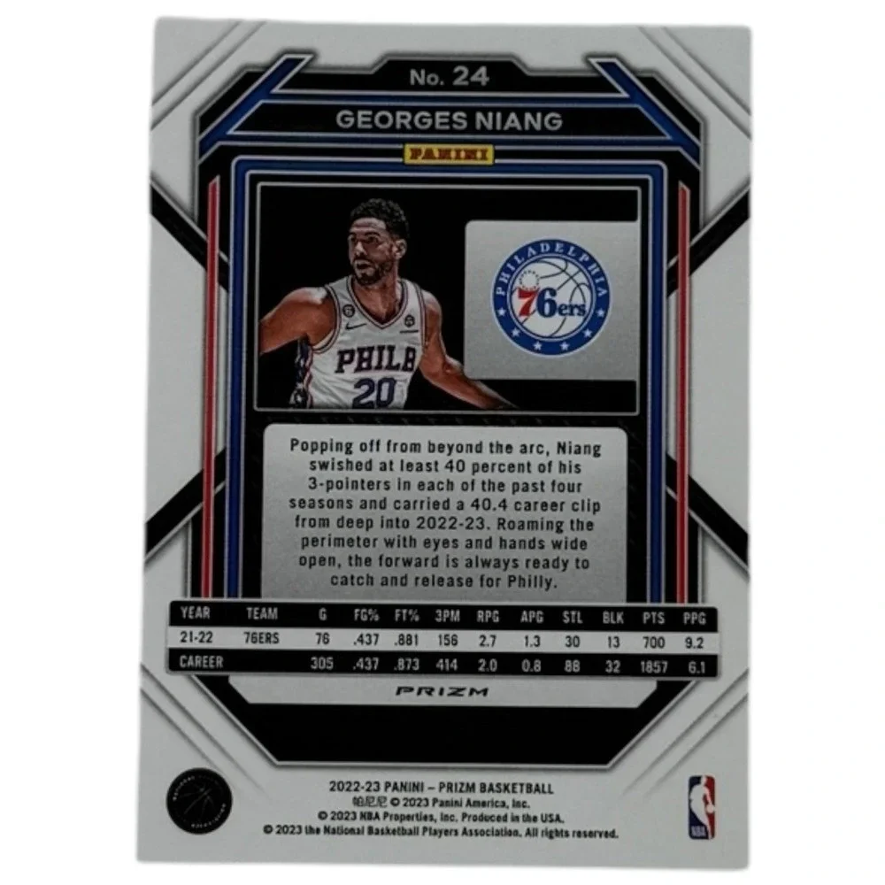 2022-23 Prizm Georges Niang Silver Cracked Ice Prizm #24 Philadelphia 76ers‎